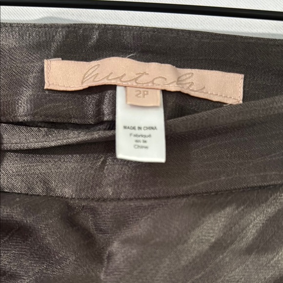 Hutch | Metallic Gray Midi Pencil Skirt with Ruched Detail - Picture 2 of 6